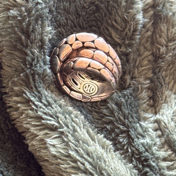 John Hardy Sterling Silver Kali Pebble Crossover Twist Ring Size 7.5 - Picture 10 of 10